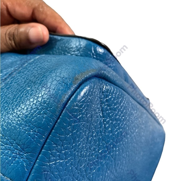 Coach Turquoise Jes Drawstring Horse & Carriage Bucket Bag 8 1/4Lx10Hx5W - Picture 8 of 11